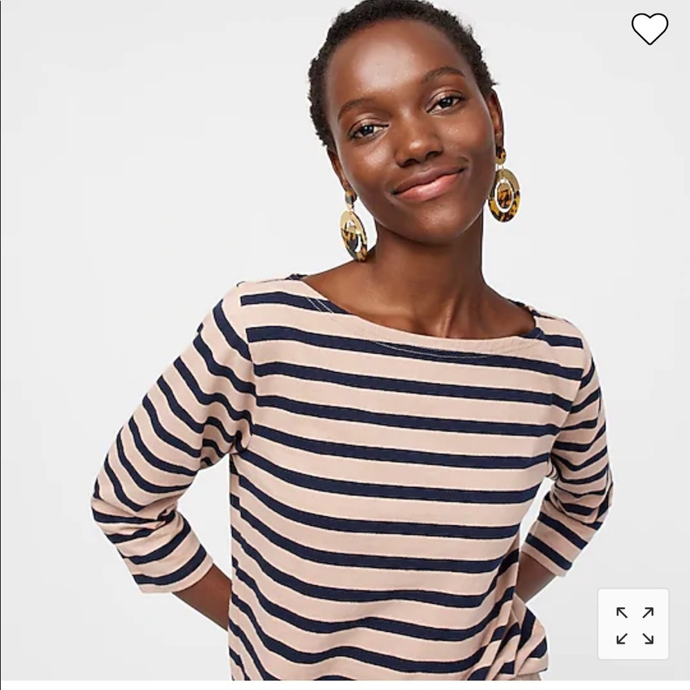 J. Crew Structured Boatneck Striped T-Shirt